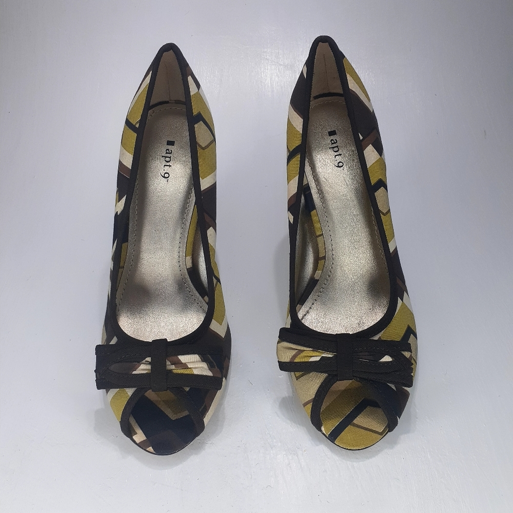 Apt.9 Geometrical Design Heels With Bow Open Toe … - image 3